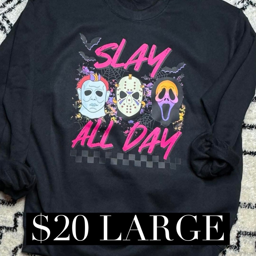 Gildan Black Sweatshirt with Colorful Graphic
